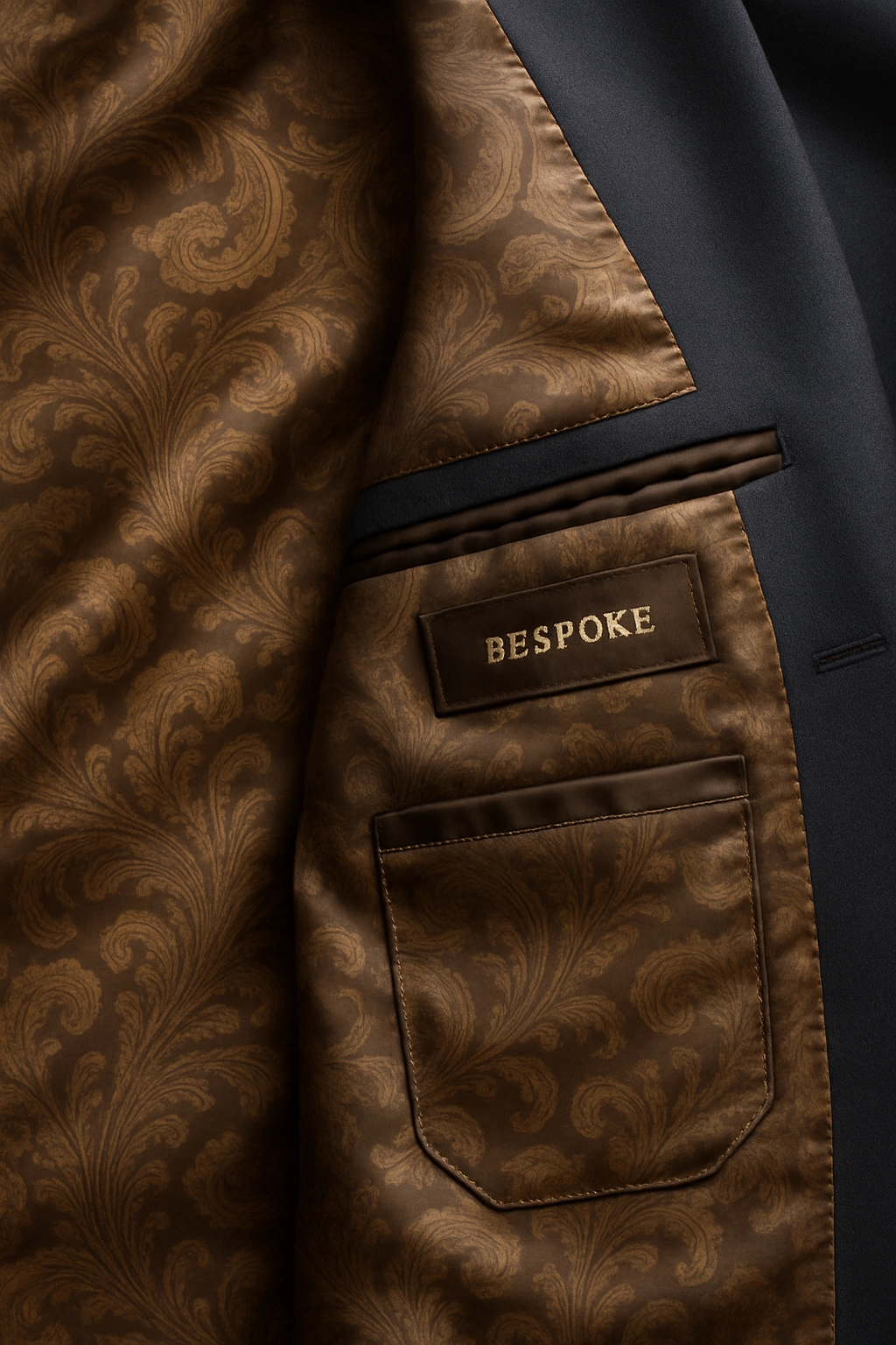 Silk lining of a bespoke suit
