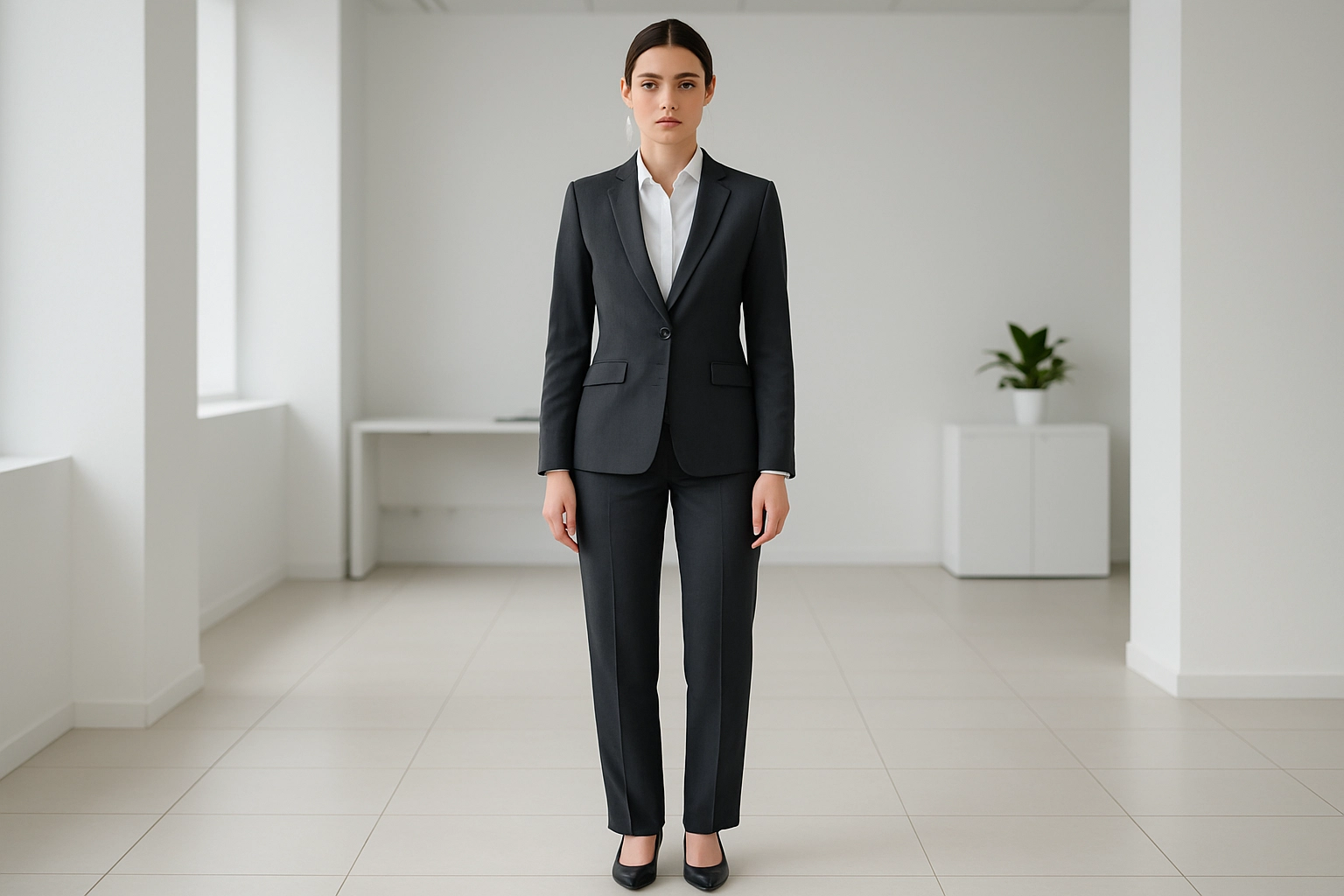 Corporate uniform design on a model