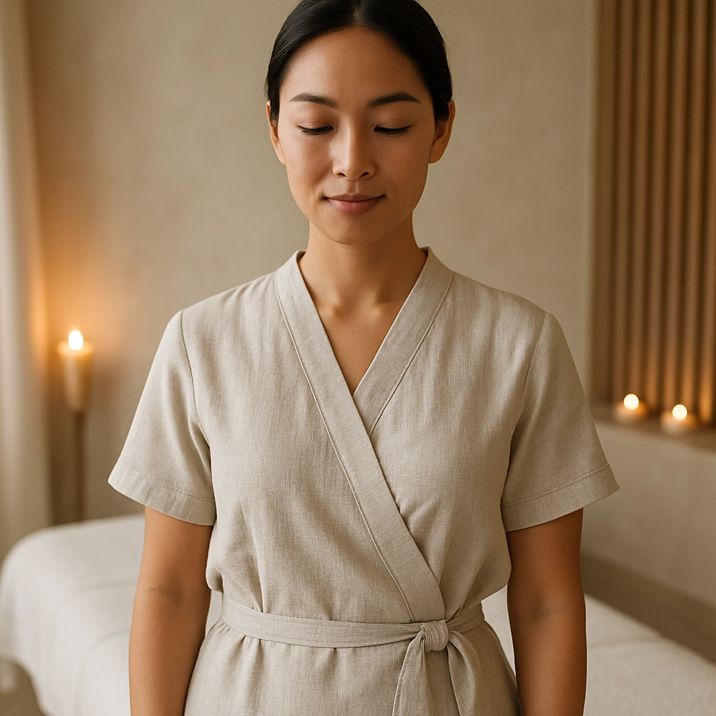 Spa staff in custom uniforms