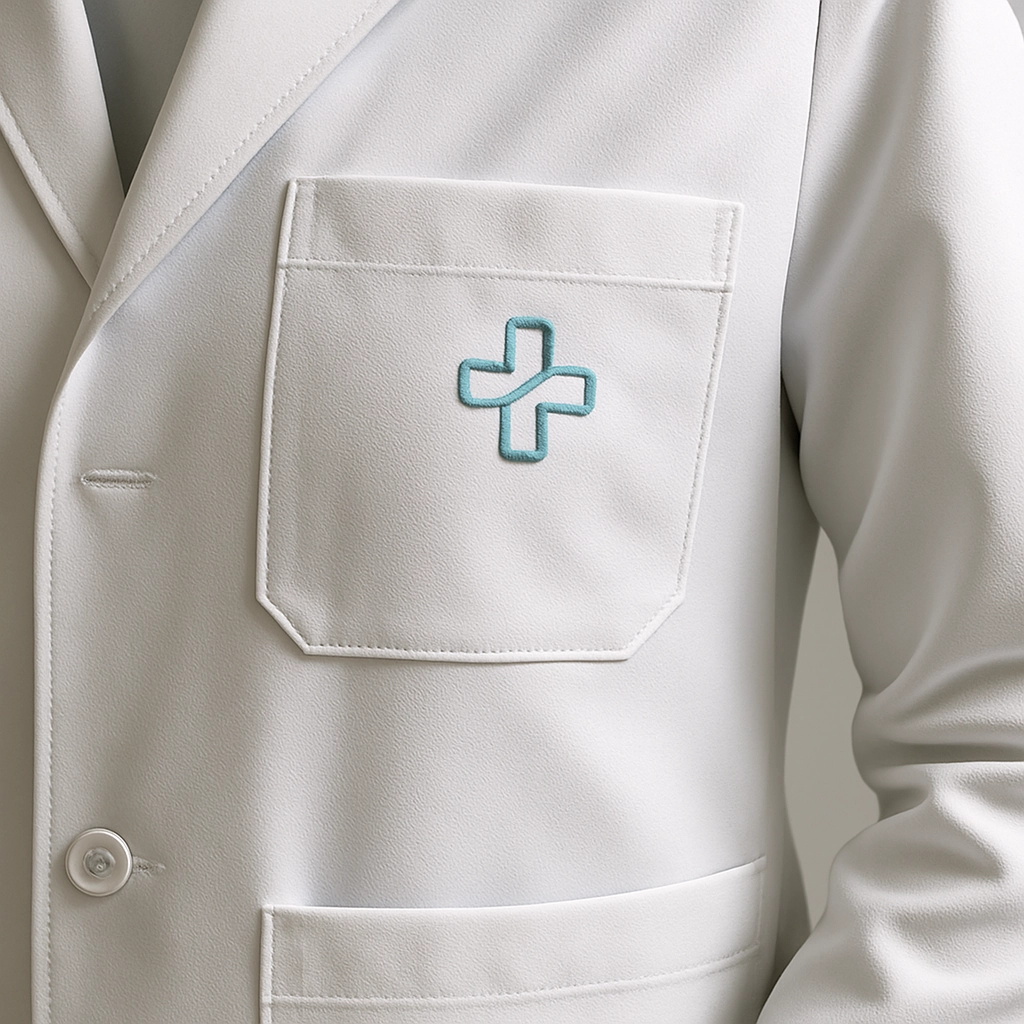 Close-up of medical scrub fabric