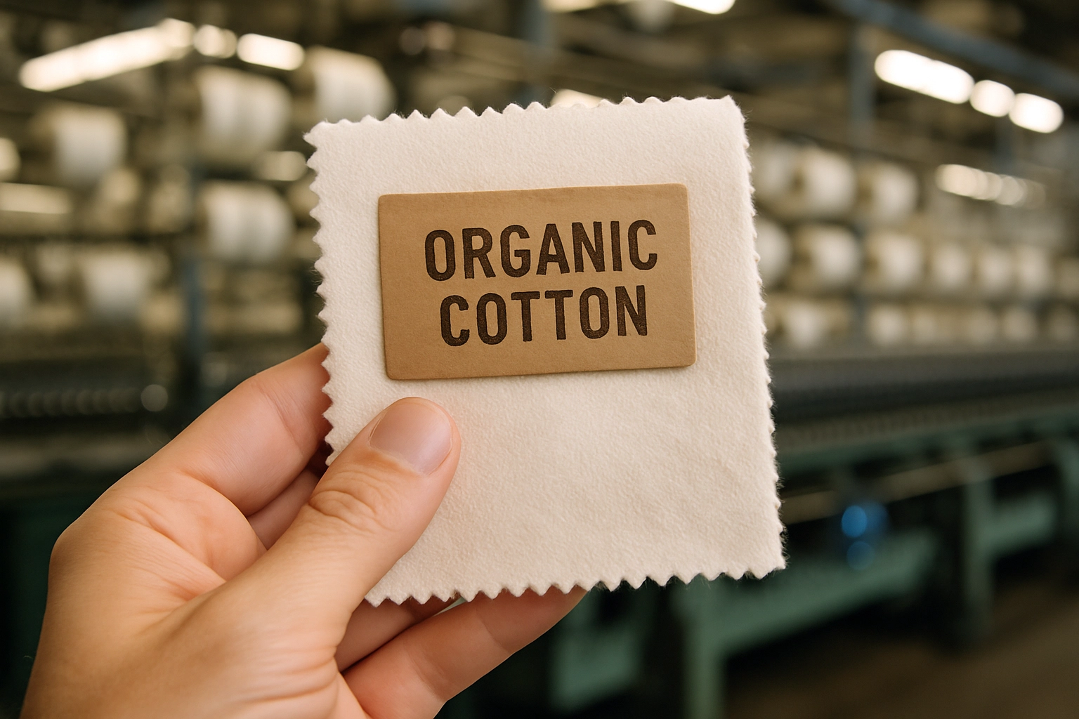 Close-up of sustainable cotton fabric