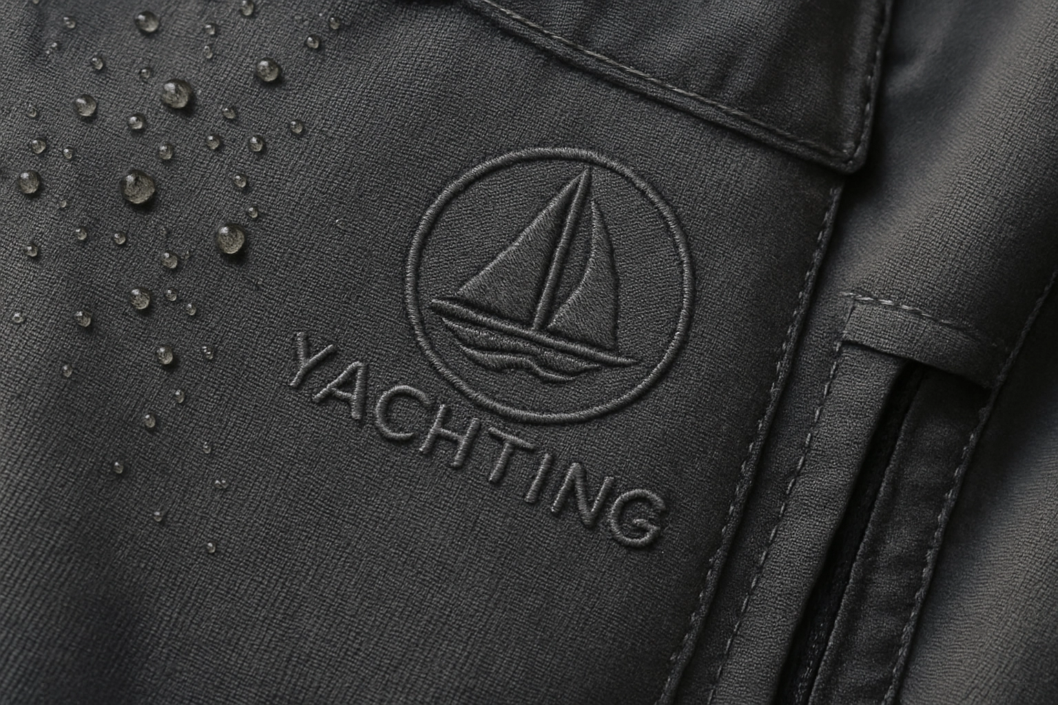 Water-resistant fabric detail